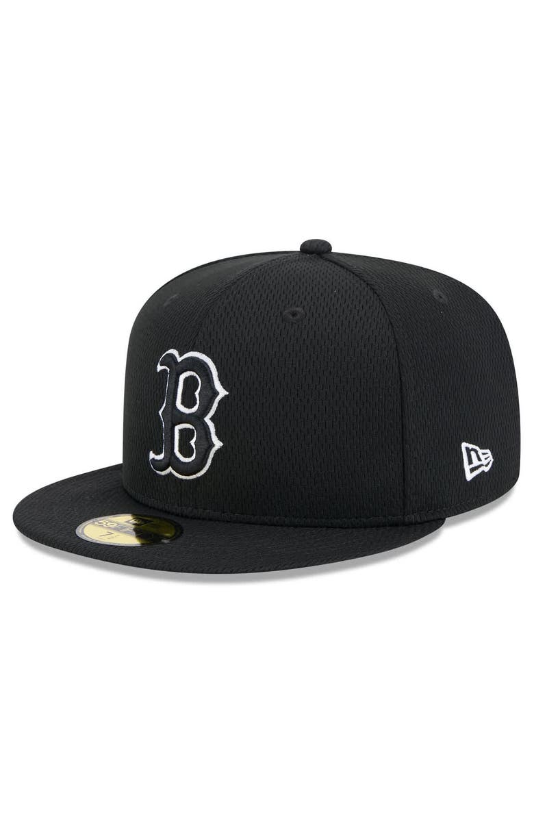 New Era Men's New Era Black Boston Red Sox 2025 MLB Clubhouse 59FIFTY Fitted Hat, Main, color, 
