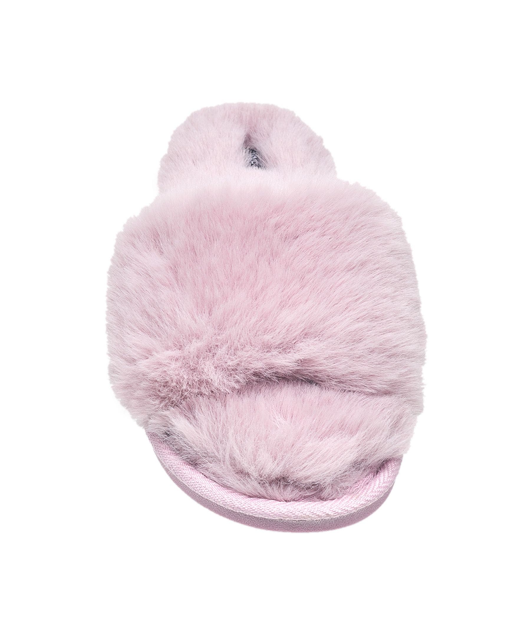Slide Faux Fur Slipper, Alternate, color, Mauve