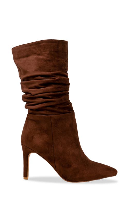 Chase & Chloe Chase And Chloe Slouch Pointed Toe Bootie In Brown