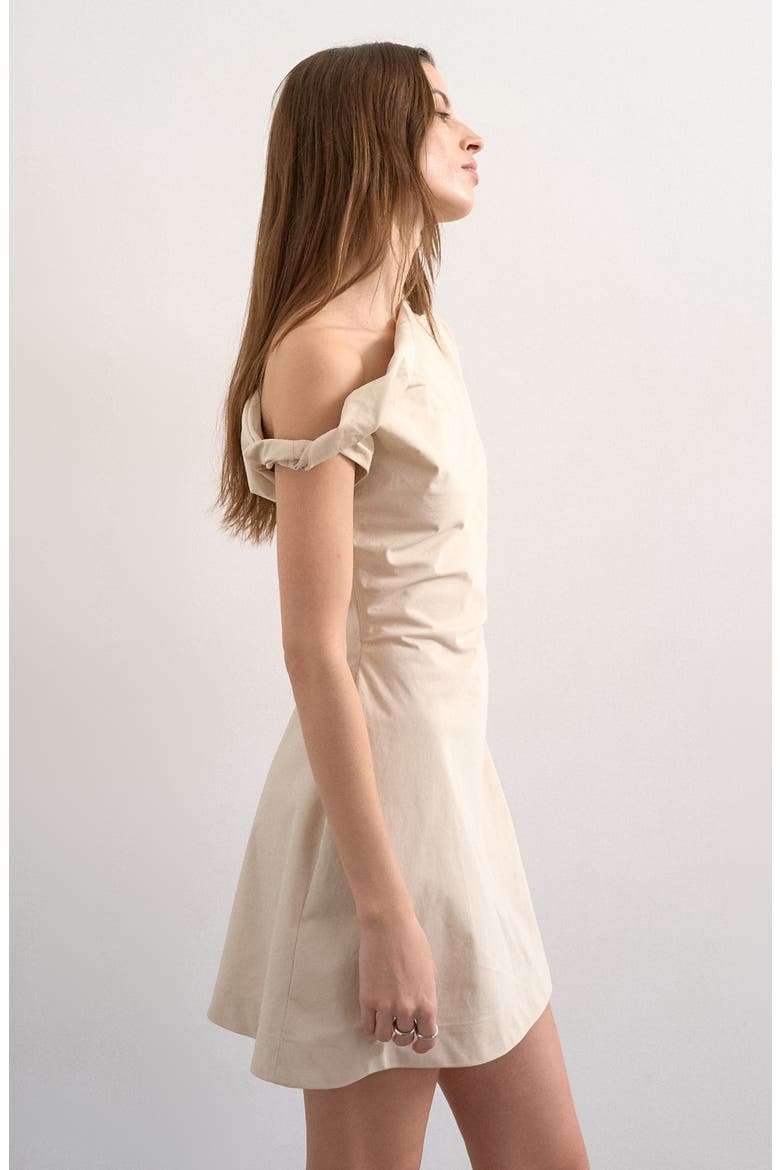 One-Shoulder Structured Minidress, Alternate, color, WHITE