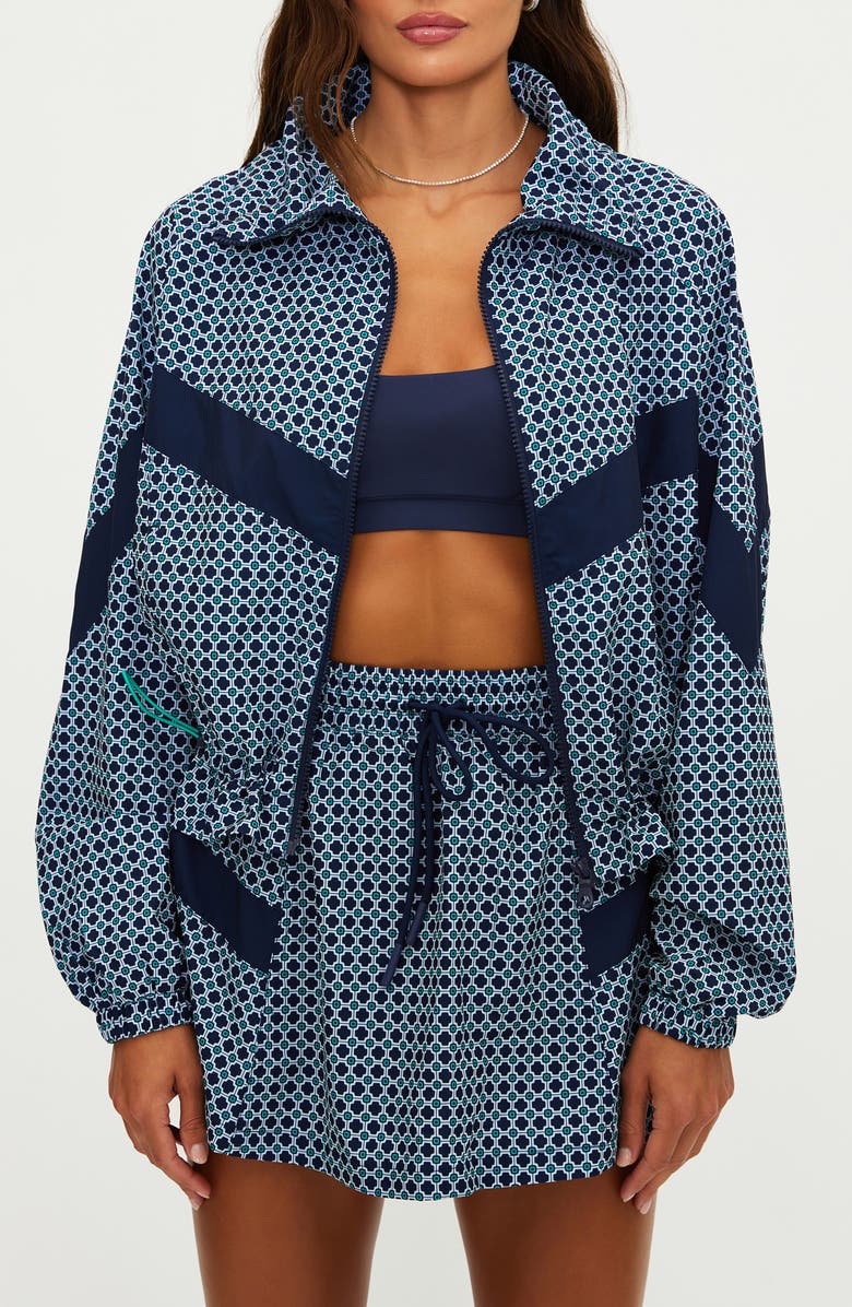 Beach Riot Casen Print Front Zip Jacket, Alternate, color, Twilight T