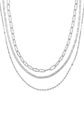 Vince Camuto Set Of 3 Chain Necklaces In Silver