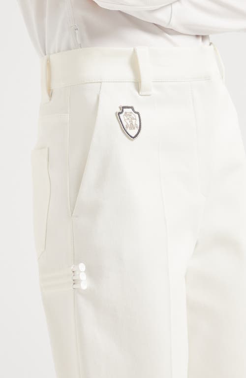 Brunello Cucinelli Stretch-cotton Cover Cigarette Trousers In White