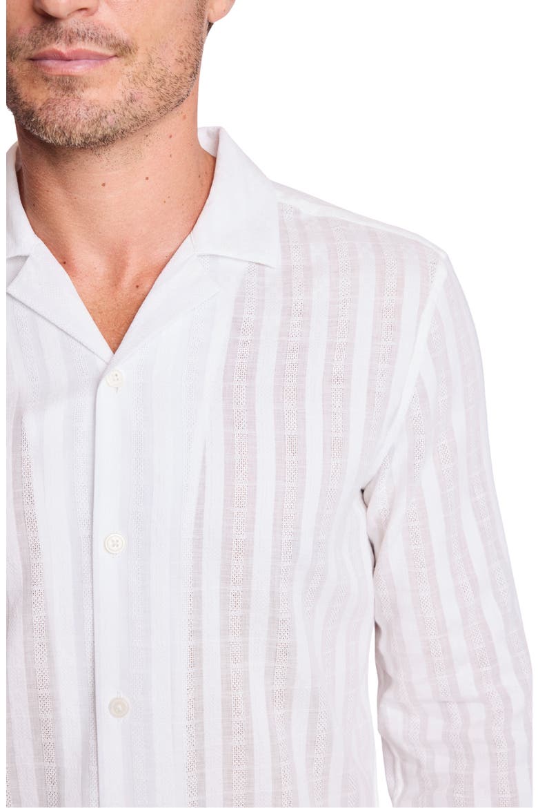Parker Trim Fit Cotton Button-Up Shirt, Alternate, color, WHITE DOBBY STRIPES