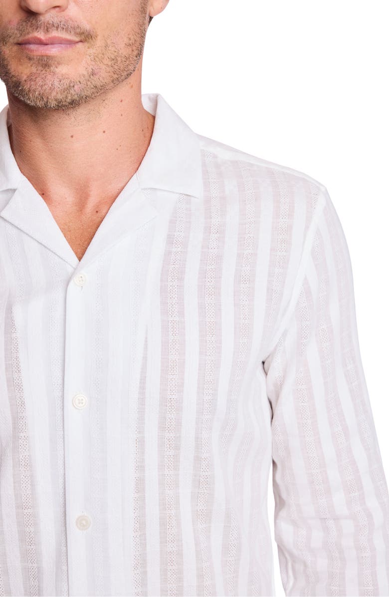 PAISLEY & GRAY Parker Trim Fit Cotton Button-Up Shirt, Alternate, color, White Dobby Stripes