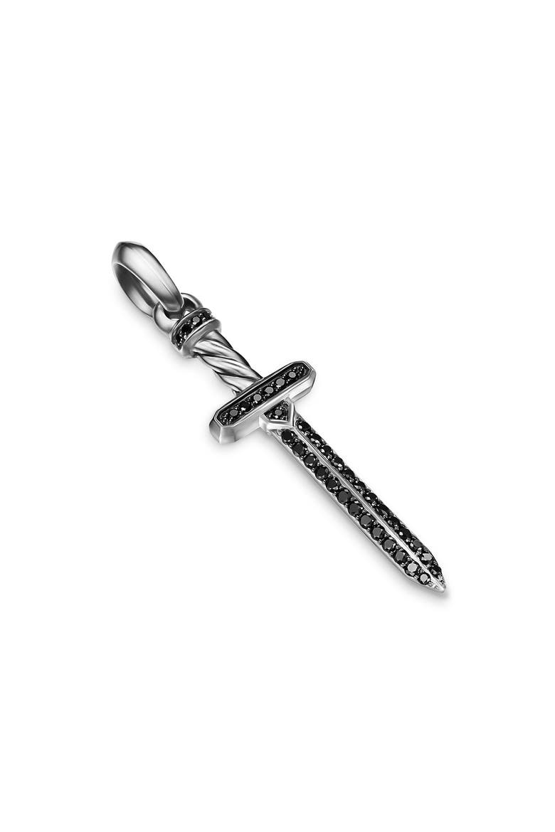 Pavé Black Diamond Sword Amulet, Main, color, SILVER PAVE