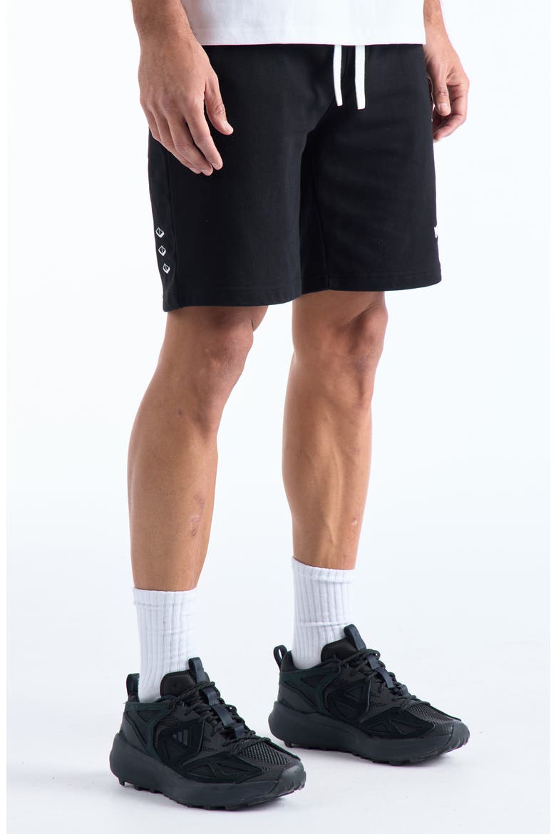 OG Cotton Fleece Drawstring Shorts, Alternate, color, BLACK