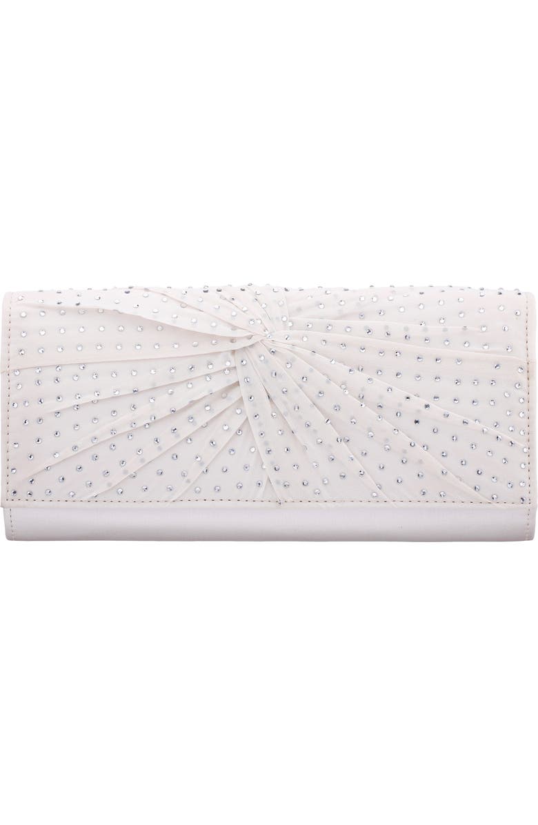 Nina Unique Crystal Clutch, Main, color, Ivory