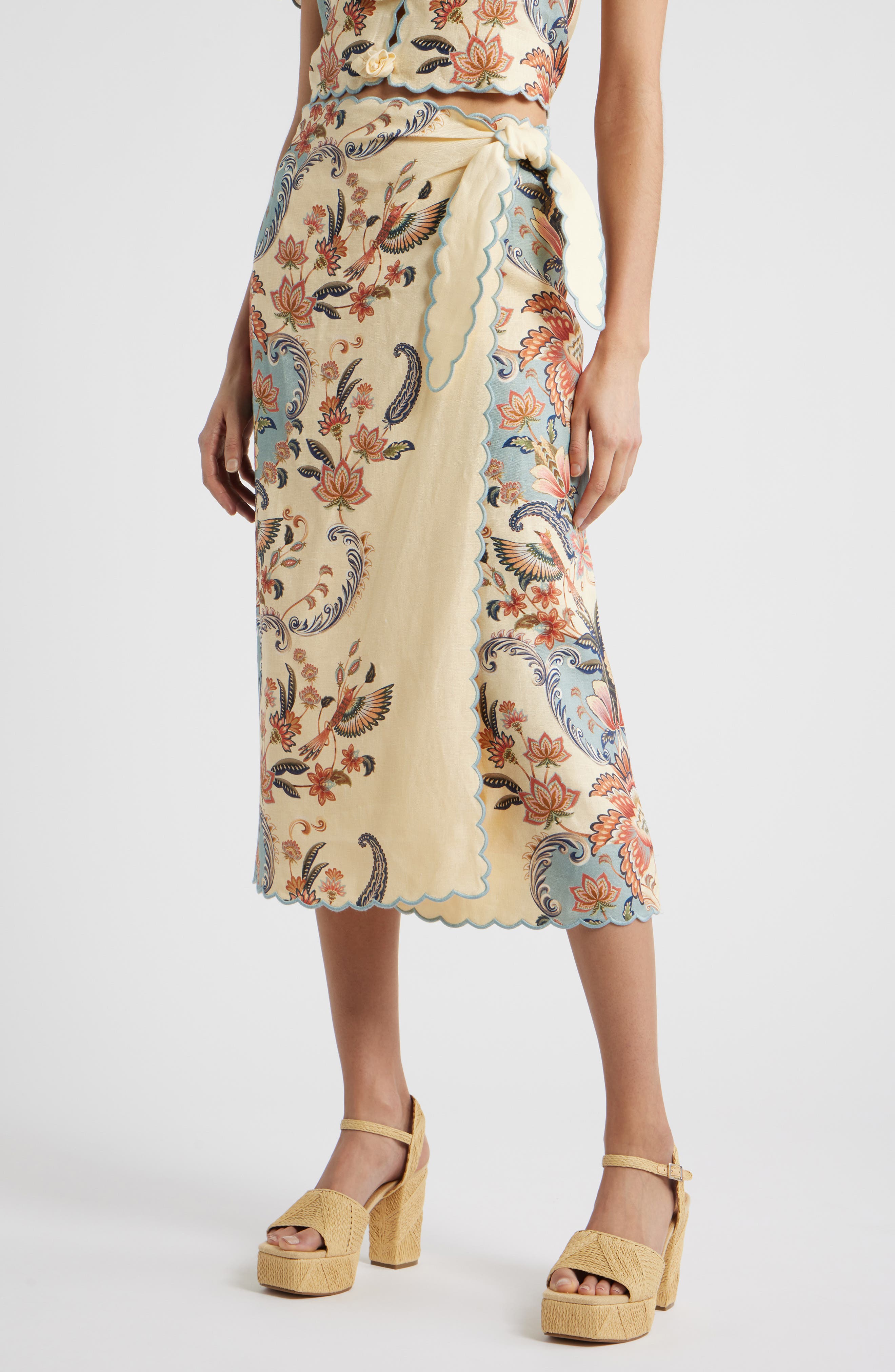 Boho Beauty Wrap Linen Maxi Skirt