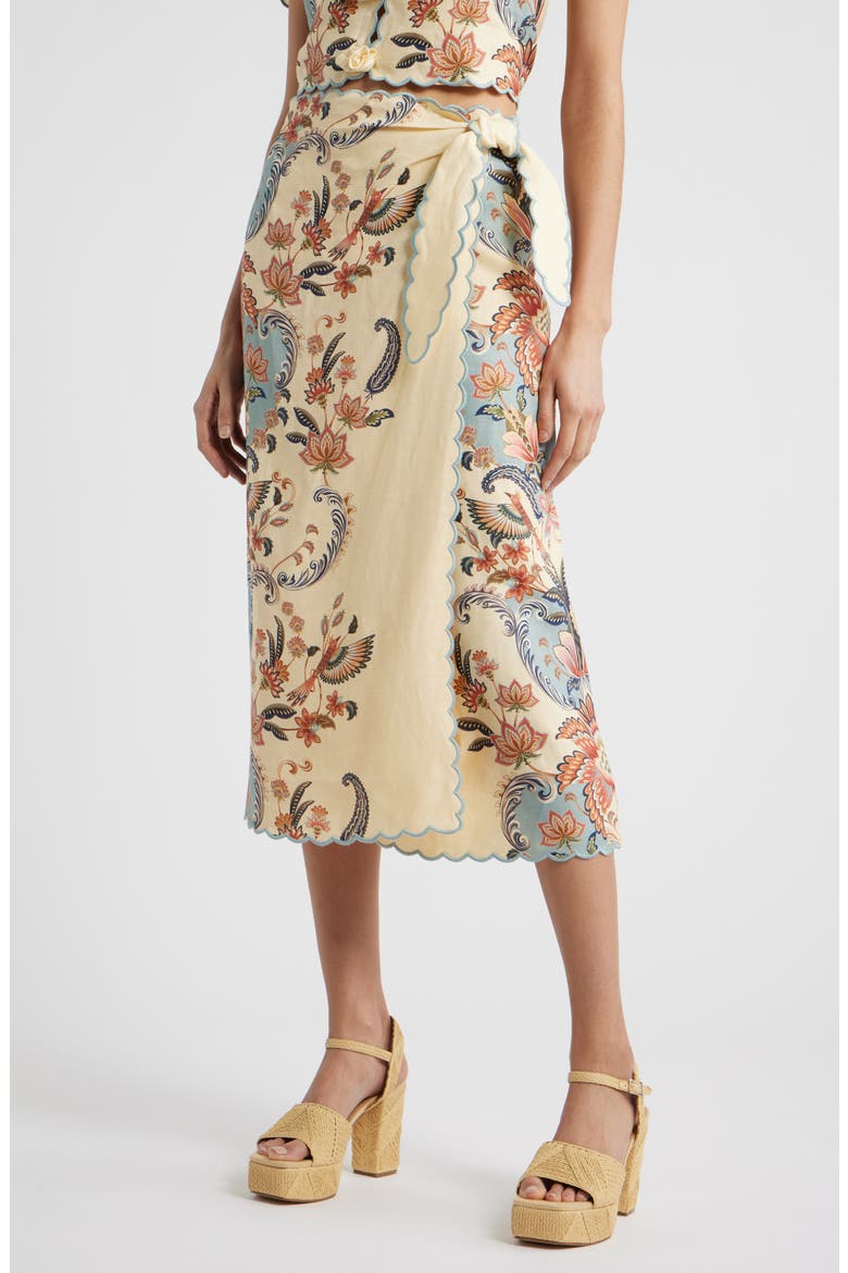 Boho Beauty Wrap Linen Maxi Skirt, Main, color, BOHO BEAUTY BUTTER