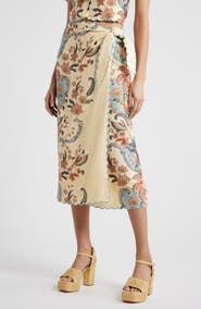 FARM Rio Boho Beauty Wrap Linen Maxi Skirt