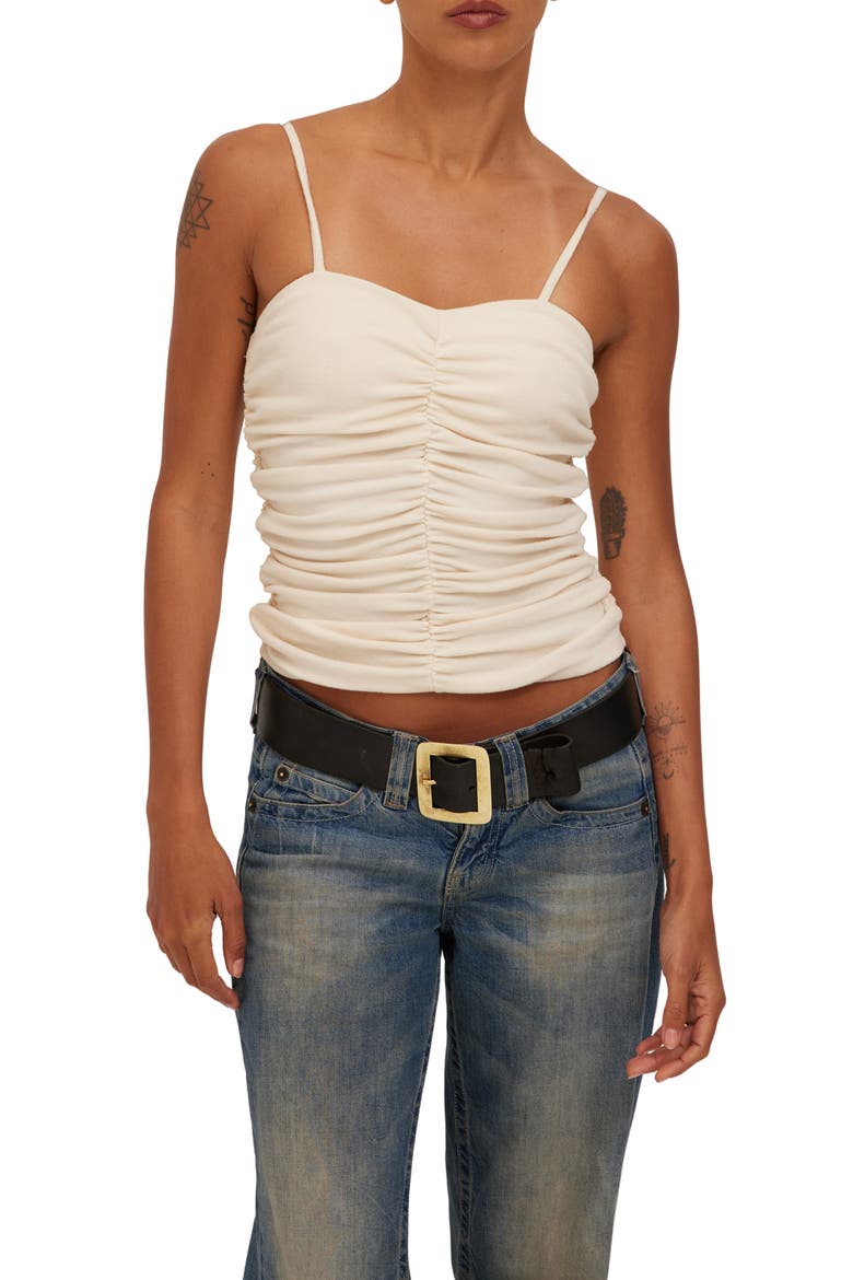 Backstage Ruched Jersey Camisole, Main, color, CREAM