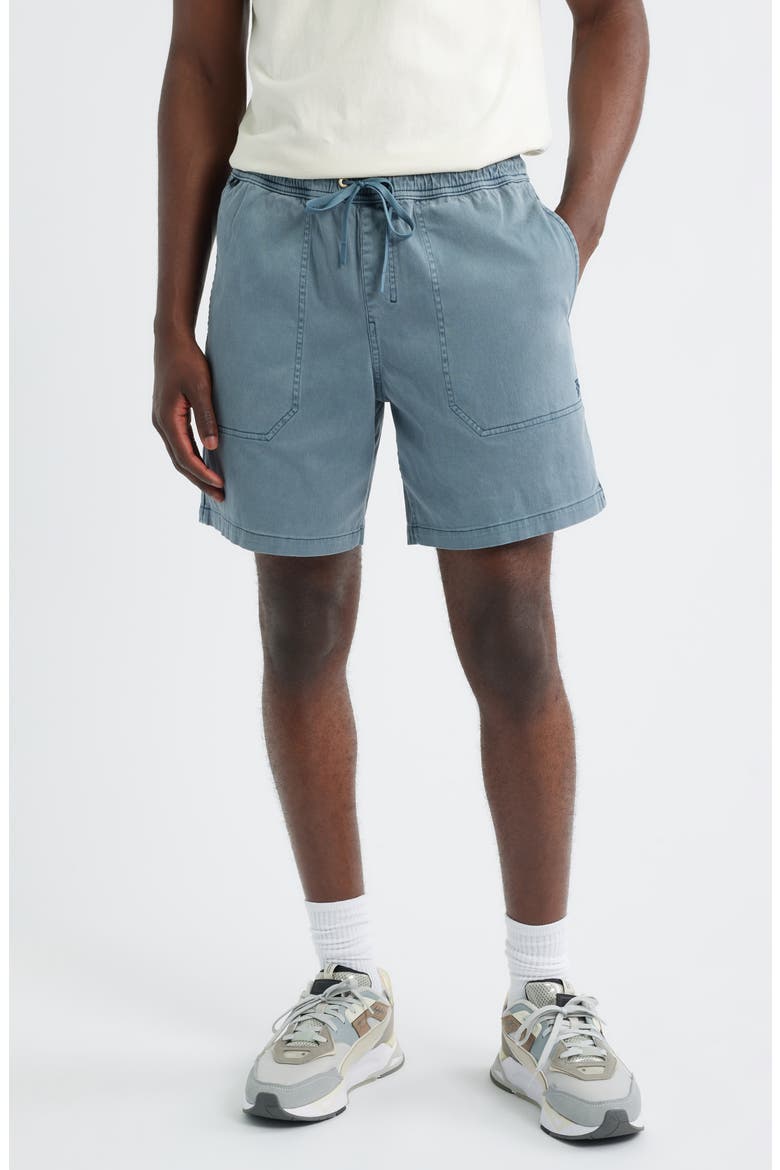 Made to Fade Stretch Cotton Drawstring Shorts, Main, color, WASHED NAV