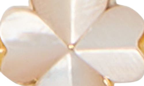 Kate Spade New York Spade Mother-of-pearl Flower Mini Pendant Necklace In Gold