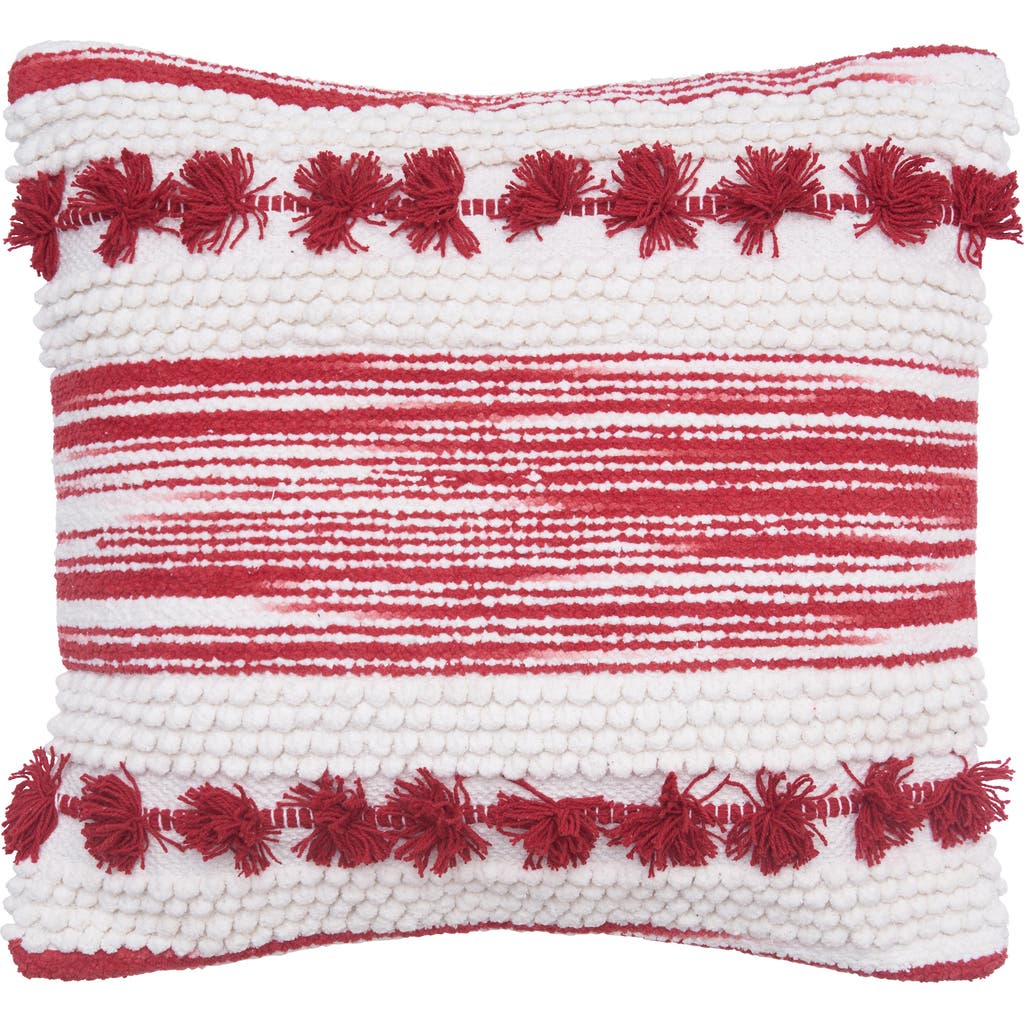Carol & Frank Oriana Tufted Textured Cotton Decorative Throw Pillow In Red