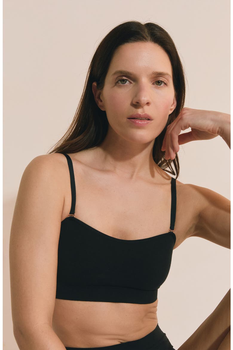 Amande Convertible Bandeau Bra, Alternate, color, BLACK