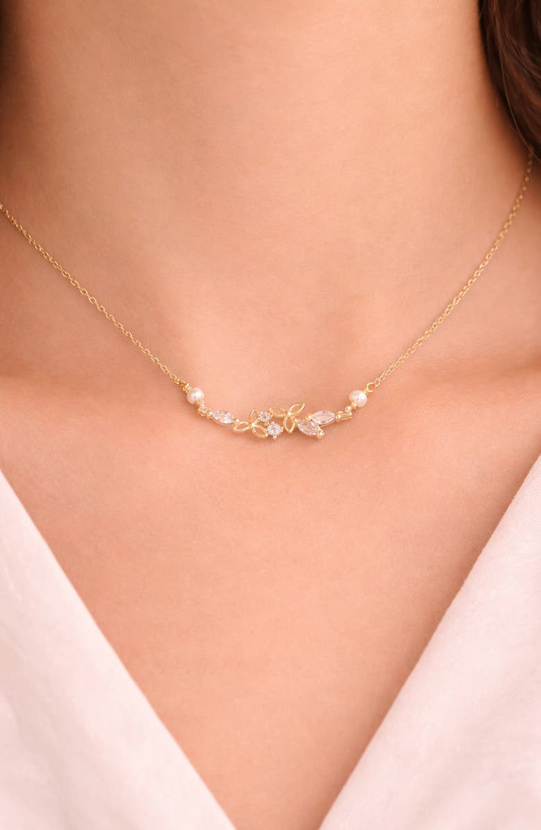 LA MENO Harper Freshwater Pearl Pendant Necklace, Alternate, color, Gold