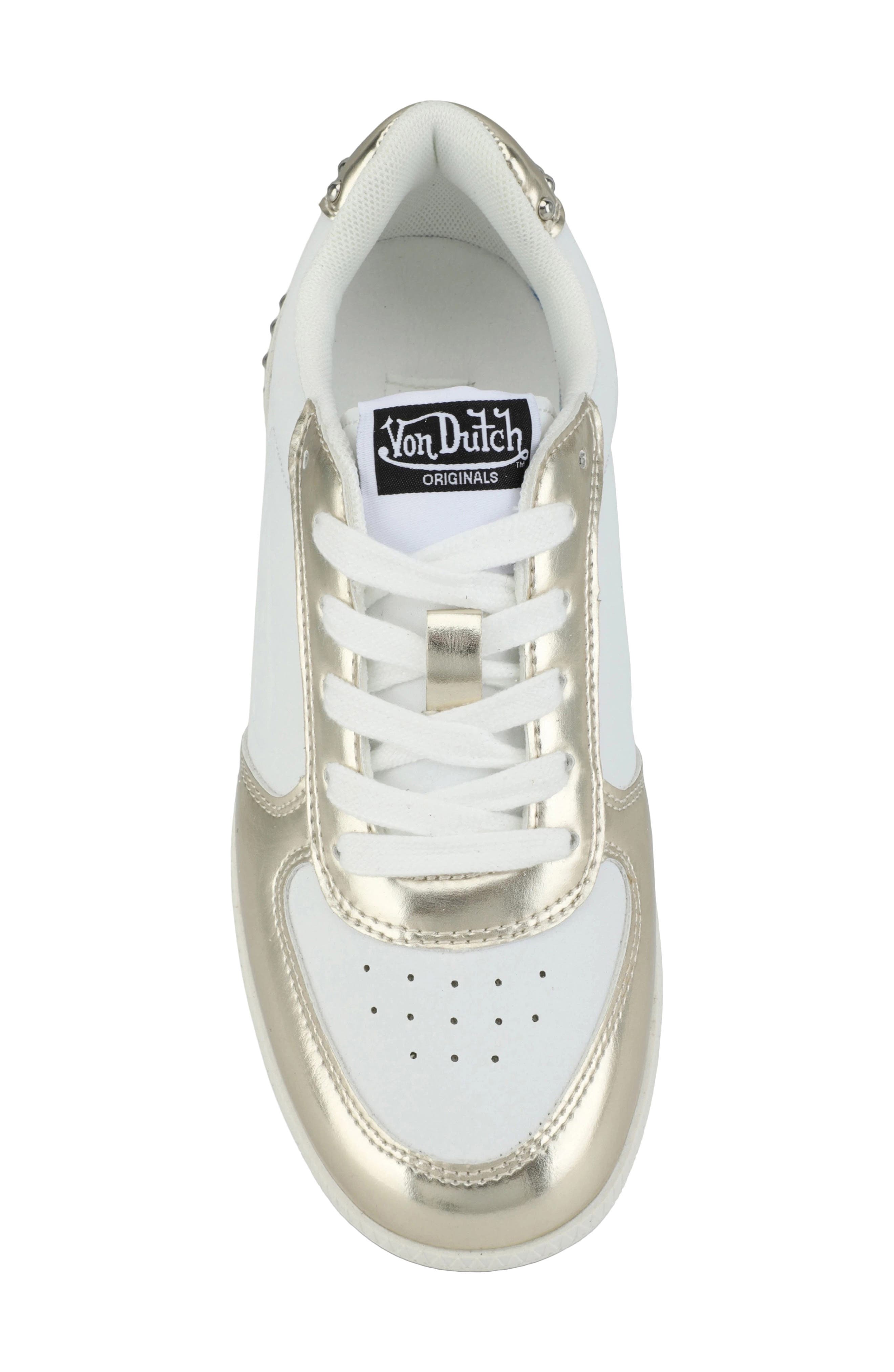 Luxe VDW Sneaker, Alternate, color, WHITE/GOLD