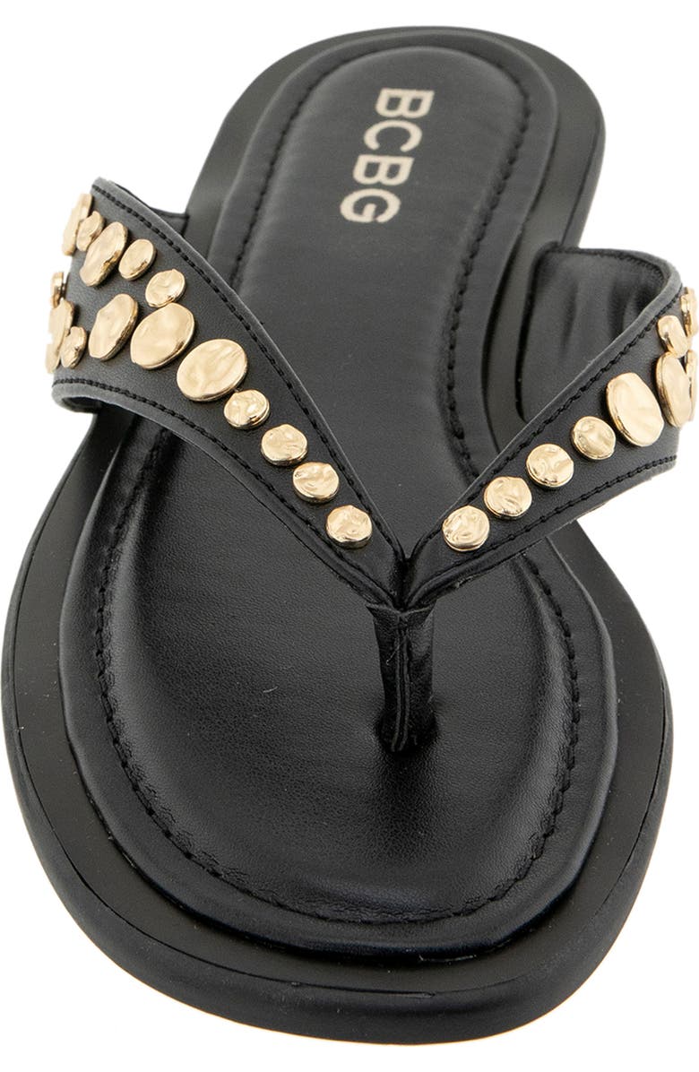 BCBG Zelilya Studded Flip Flop, Alternate, color, Black