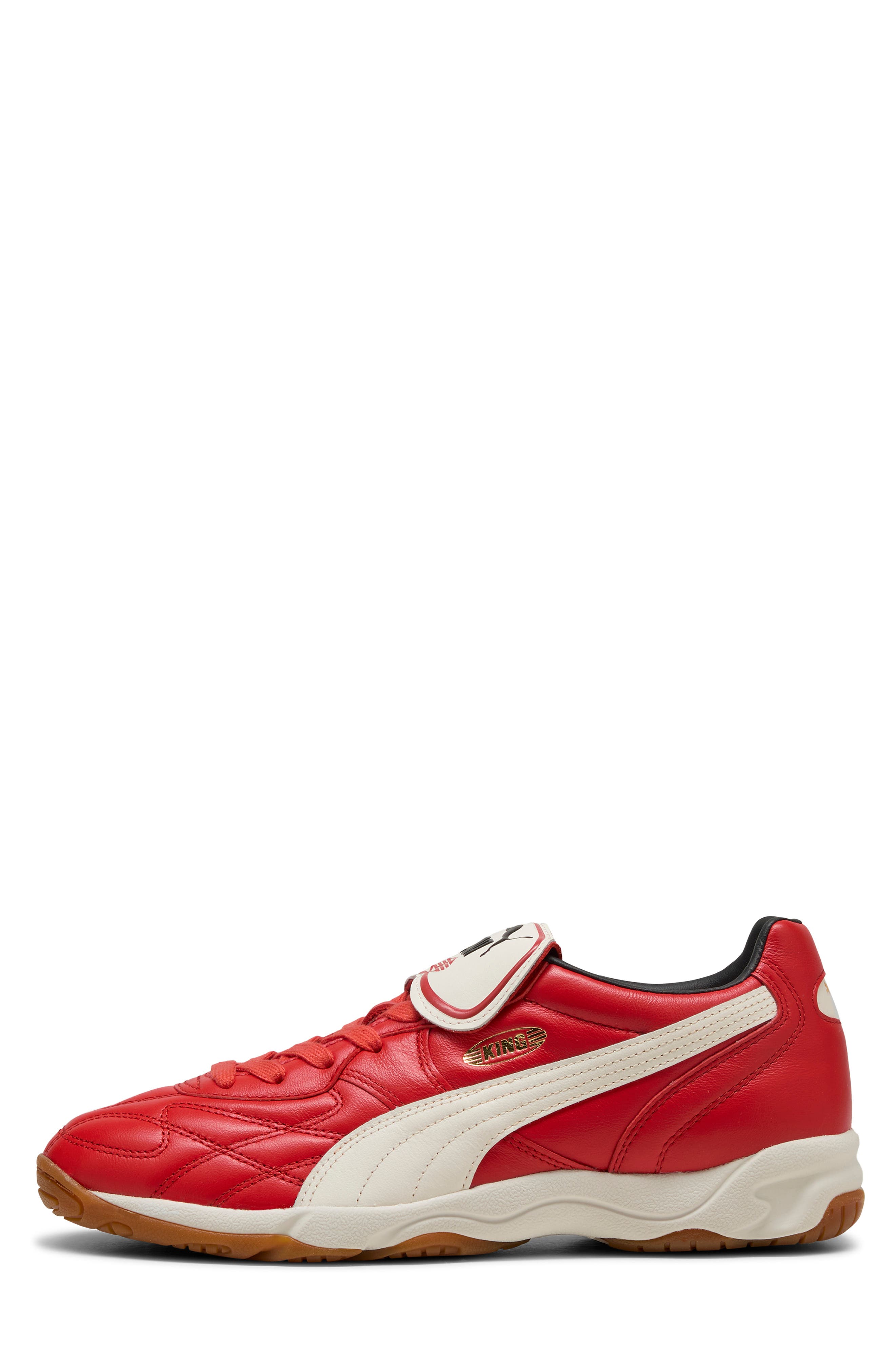 King Indoor Soccer Sneaker, Alternate, color, RED FIRE-FROSTED IVORY