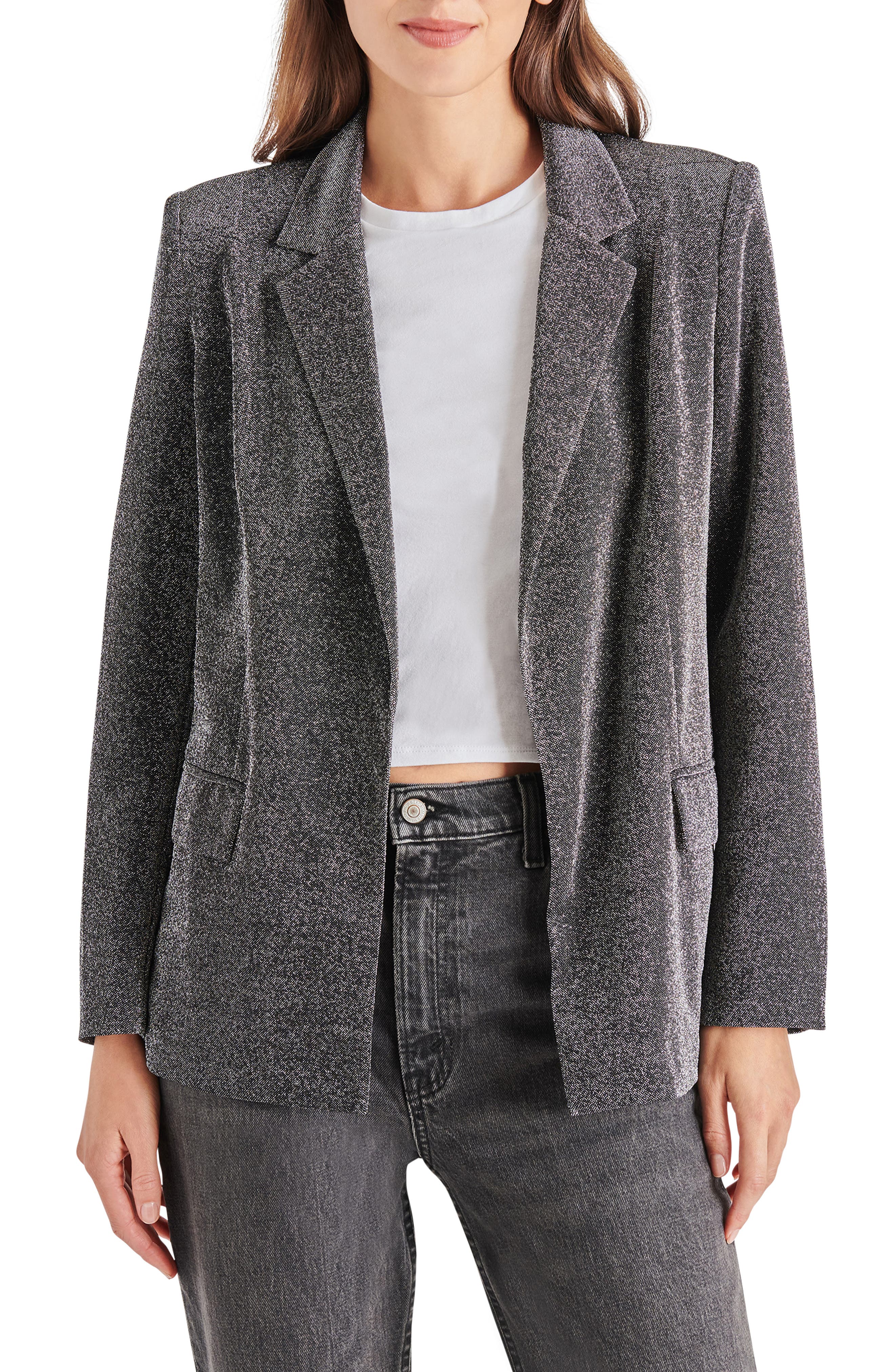 Payton Metallic Open Front Blazer