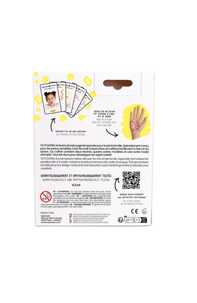 nailmatic Tattoo Pen Set For Kids, Alternate, color, Jungle