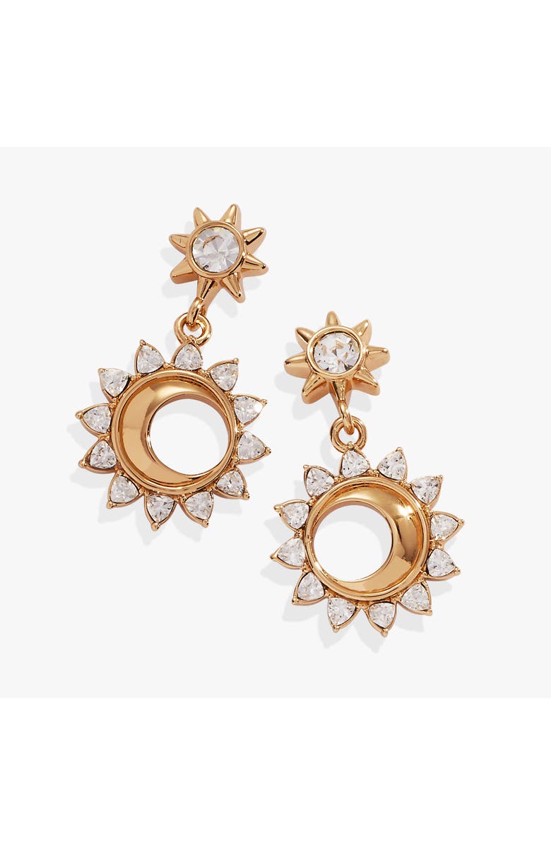 Alex and Ani Crystal Celestial Drop Earrings, Main, color, Gold