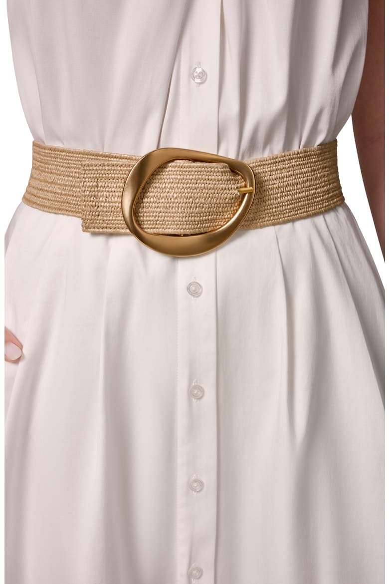 Belted Sleeveless Midi Dress, Alternate, color, CREAM