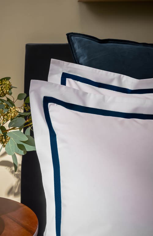 Christy Beaumont Luxury Cotton Percale Oxford Style Pillow Sham Pairs In Navy