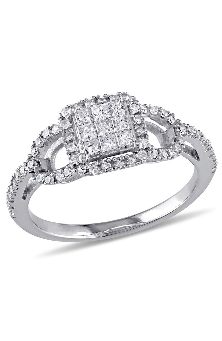 Julianna B. 3/8 CTTW Quad Diamond Engagement Ring 10k, Main, color, 
