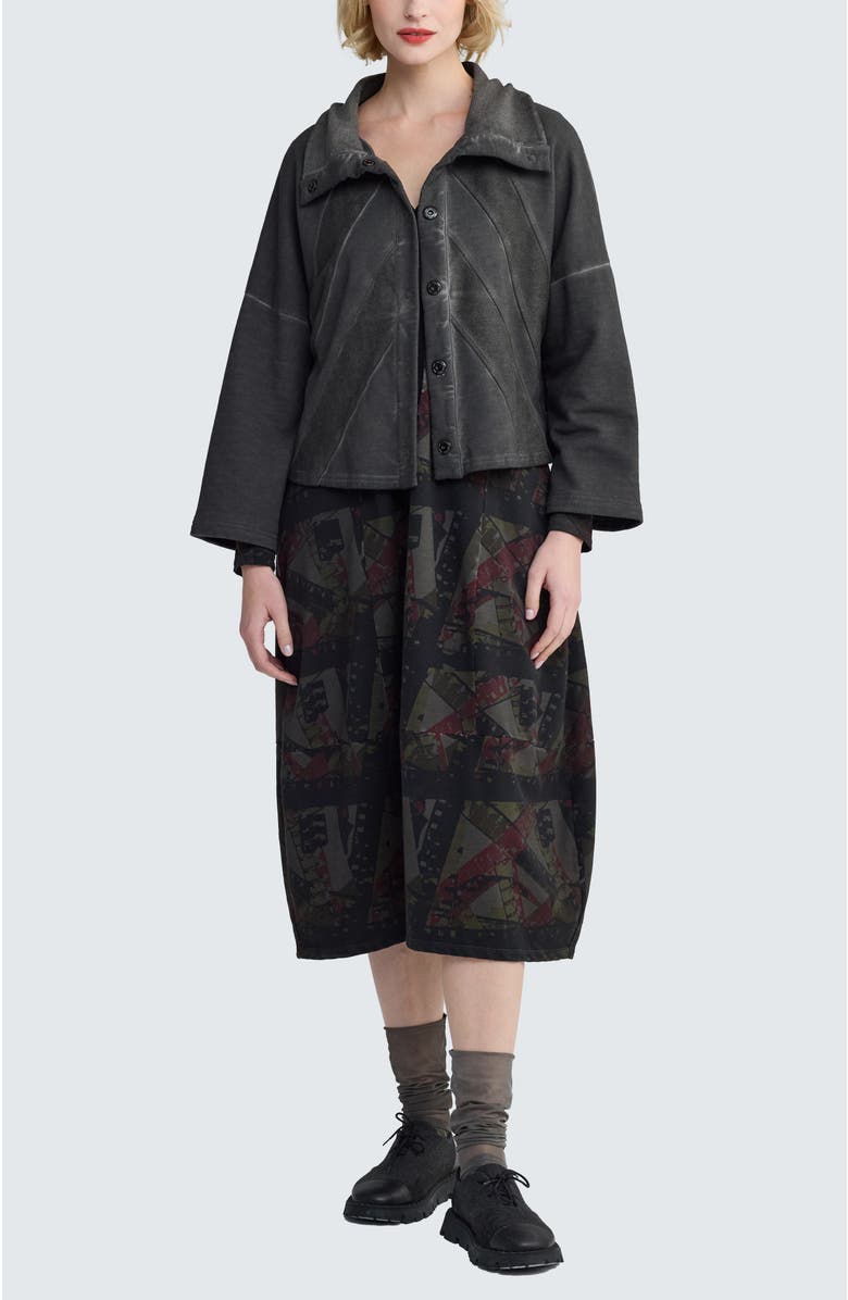 LUUKAA Vera Cropped Sculptural Jacket, Alternate, color, Misty Black