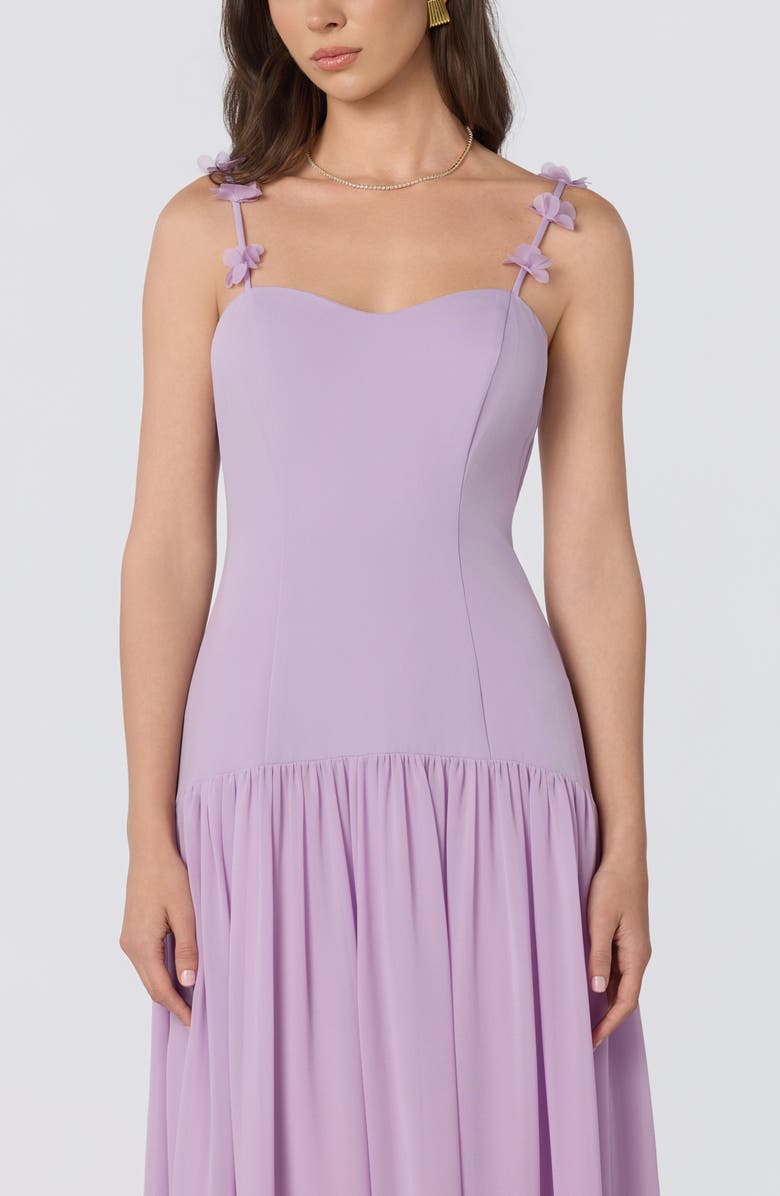 ASTR the Label Amia Floral Mixed Media Party Dress, Alternate, color, Lavender