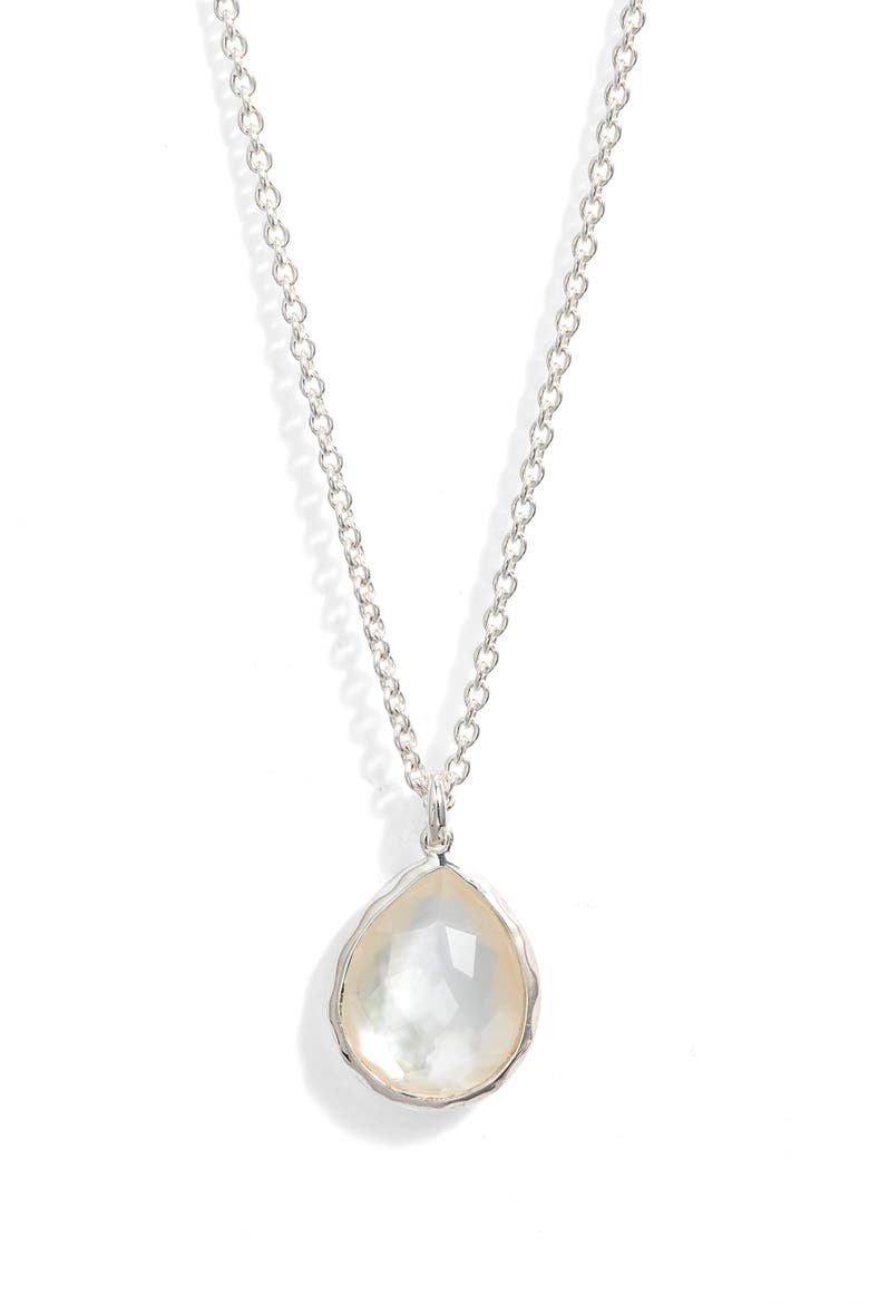 Rock Candy® Mini Teardrop Pendant Necklace, Main, color, SILVER