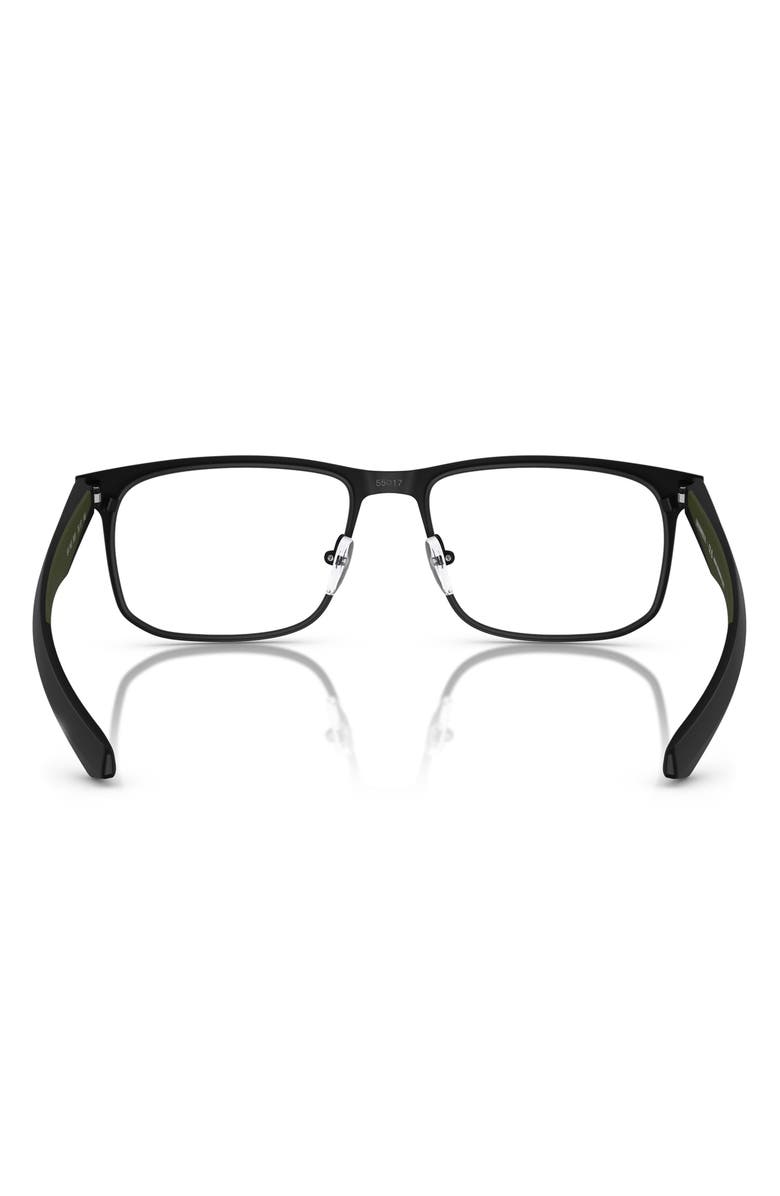 Emporio Armani 55mm Square Optical Glasses, Alternate, color, Matte Black / Demo Lens