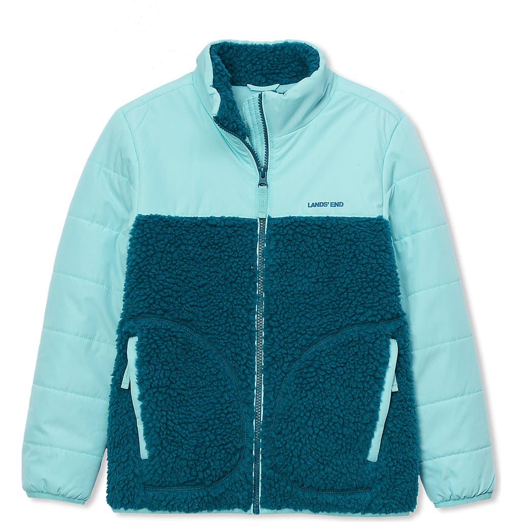 Lands' End Kids Water Resistant Mixed Media Insulated Jacket In Multi