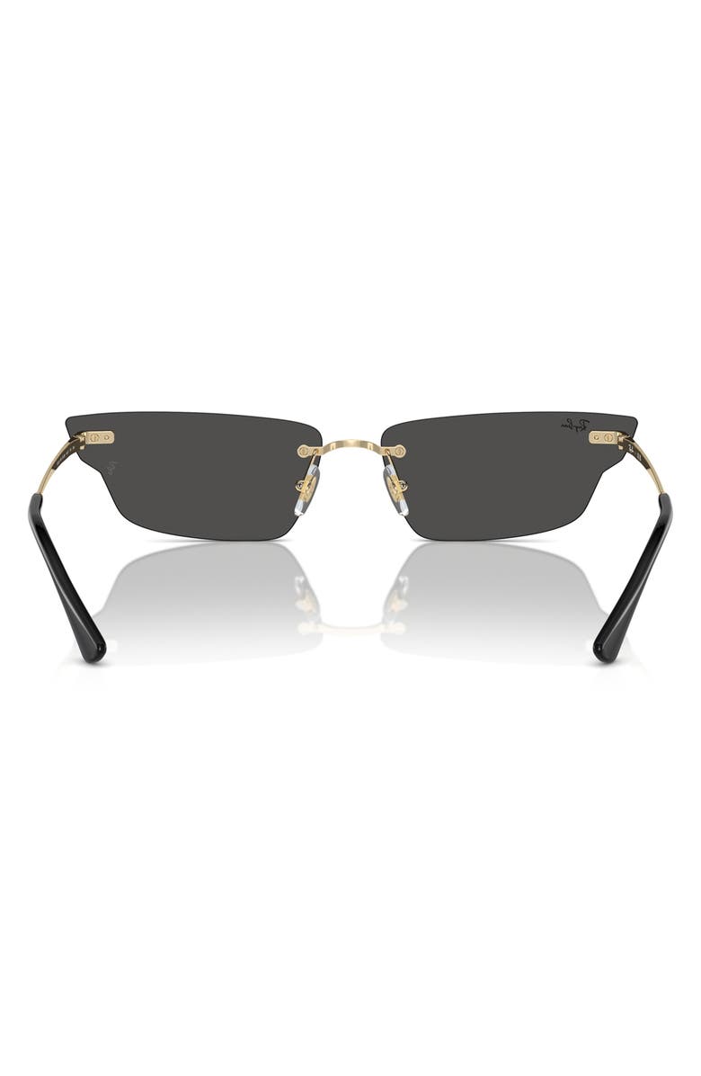 Ray-Ban 66mm Anh Frameless Butterfly Sunglasses, Alternate, color, Gold/Black