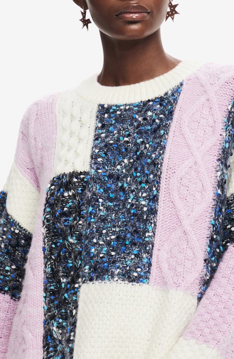 Desigual Edmonton Patchwork Sweater, Alternate, color, 