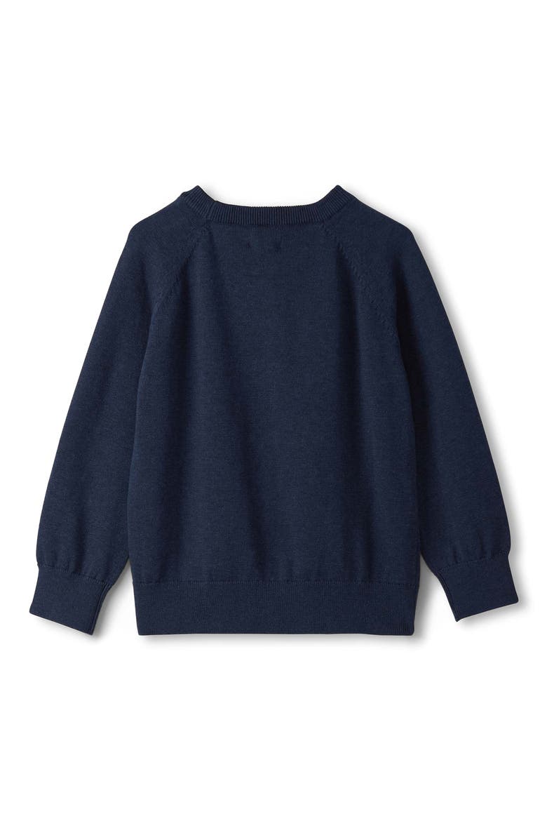 Kids' Intarsia Duck Cotton Crewneck Sweater, Alternate, color, BLUE