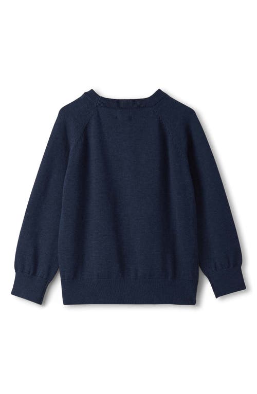 Hatley Kids' Intarsia Duck Cotton Crewneck Sweater In Blue