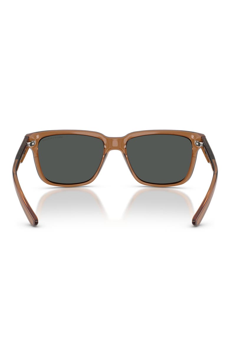 56mm Square Sunglasses, Alternate, color, TRANSPARENT BROWN / GREY