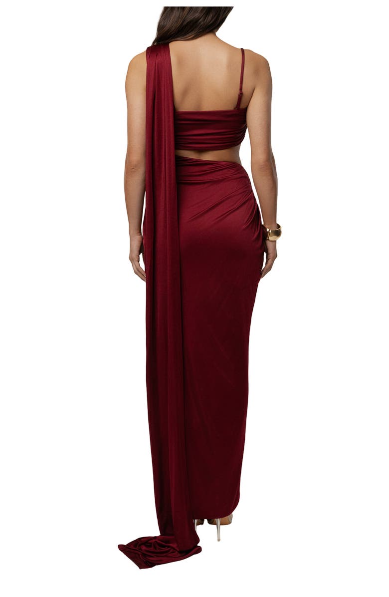 JLUXLABEL Love And Legacy Draped Dress, Alternate, color, Burgundy