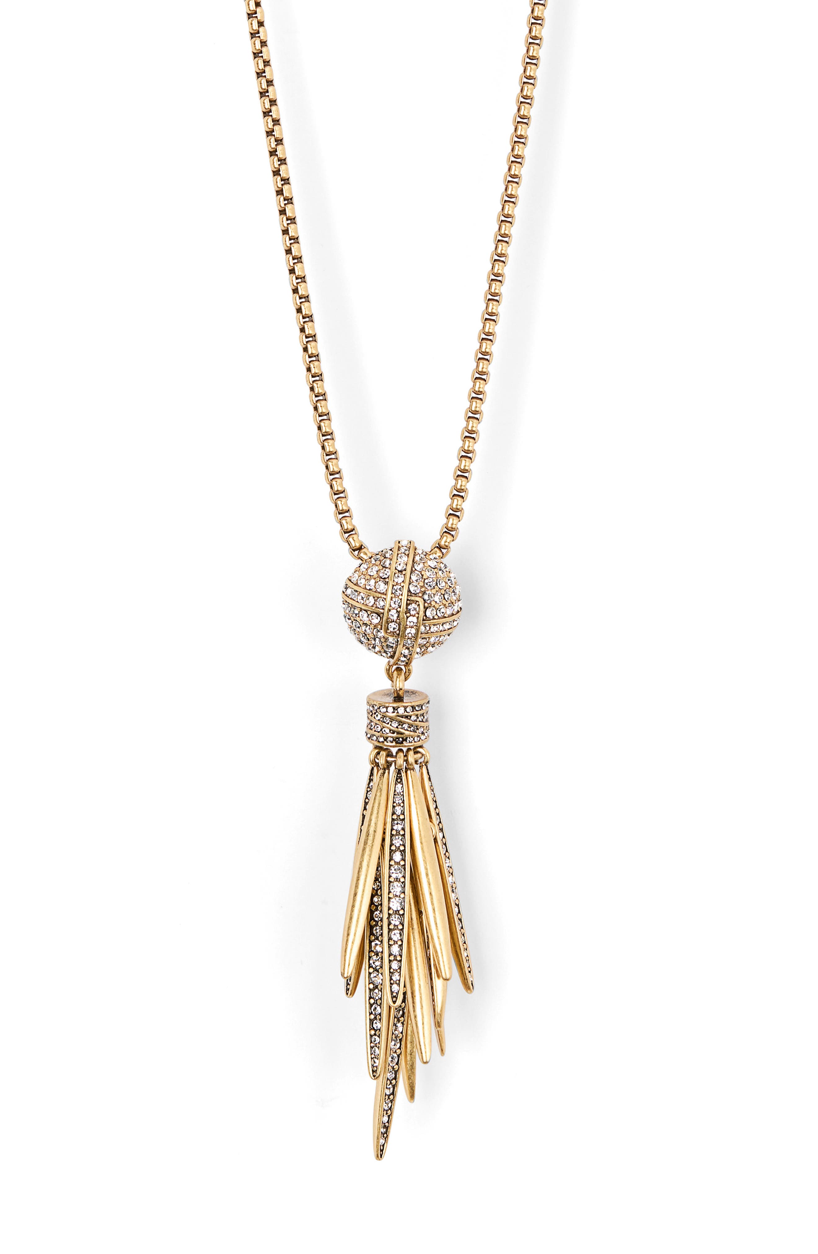 Kenneth Jay Lane Crystal Orb & Spikes Pendant Necklace