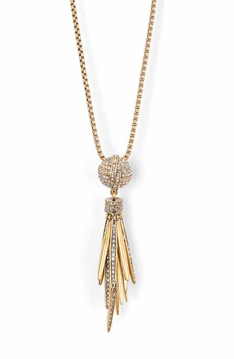 Kenneth Jay Lane Crystal Orb & Spikes Pendant Necklace