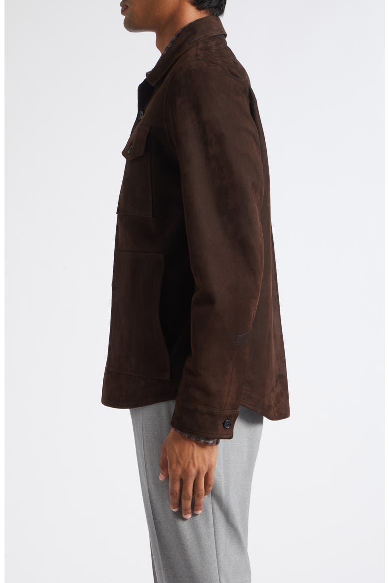 Suede Overshirt, Alternate, color, BROWN