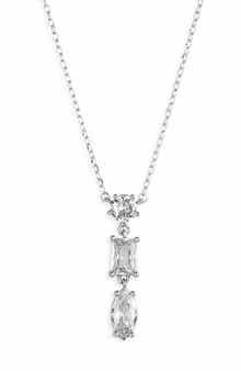Cubic Zirconia Drop Pendant Necklace