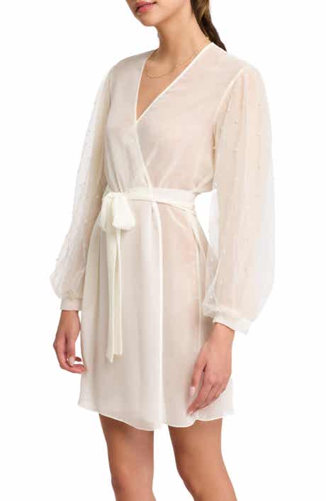 Rya Collection Imitation Pearl Tie Waist Cover-Up Robe