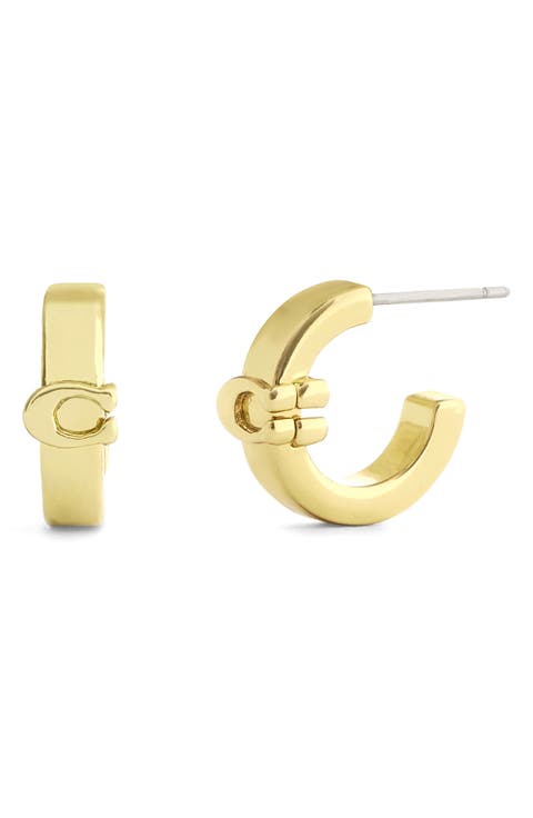 Signature C Huggie Hoop Earrings