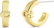 COACH Signature C Huggie Hoop Earrings
