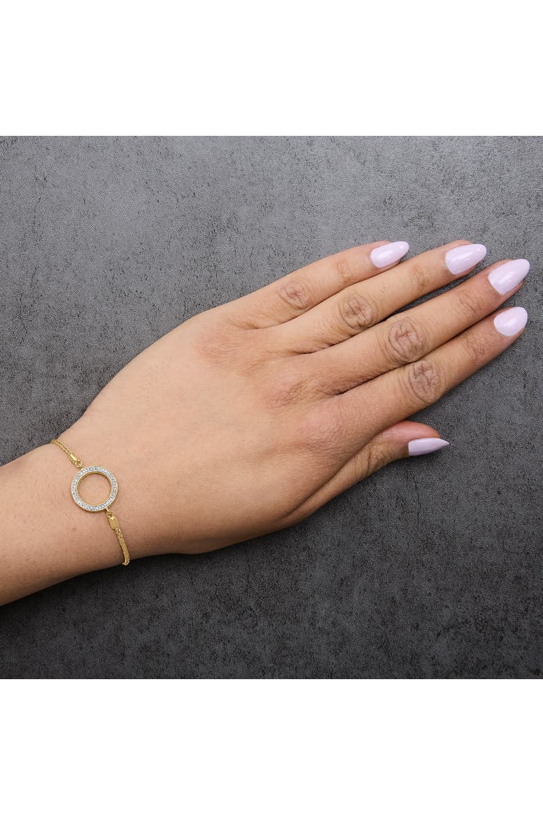 Gold Vermeil Diamond Accent Circle Lariat Bolo Bracelet, Alternate, color, Silver