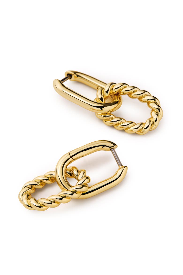 Gold Drop Earrings - Ash Double Mini, Alternate, color, Gold
